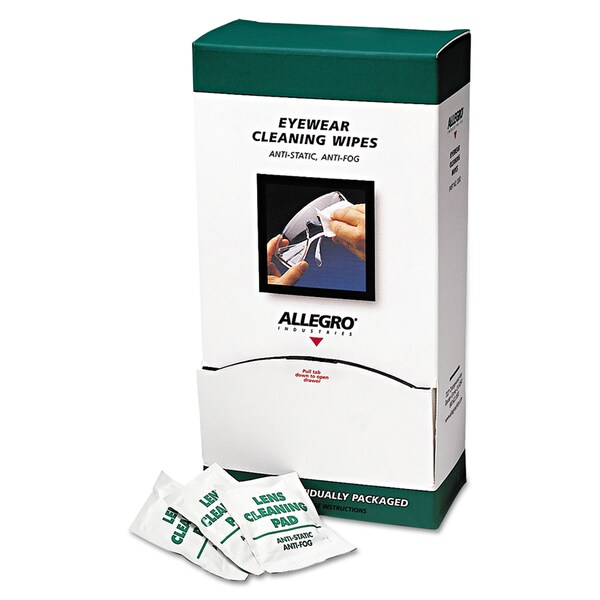 Allegro Eyewear Cleaning Wipes, 5" x 8", White, PK100 350